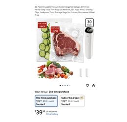 Brand new 30 Pack Reusable Vacuum Sealer Bags
