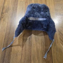 Ushanka Winter Hat Sz 56 / Small Soviet Union Military Ear Flap Russian Blue 