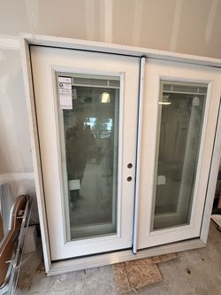 French Patio Door with Blinds, Right Swing