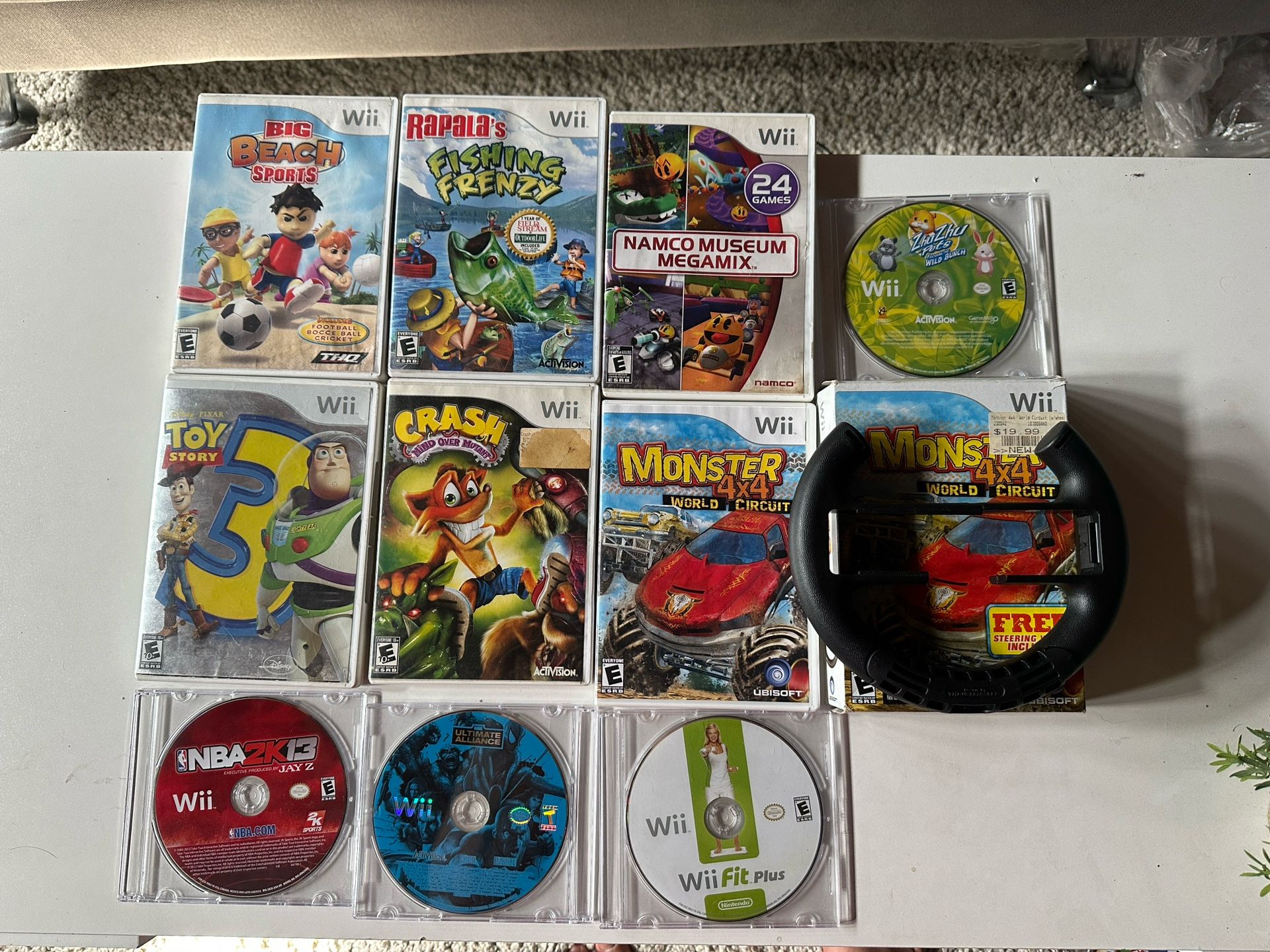 Nintendo Wii Game Lot (10 Games) – Crash, Toy Story 3, NBA 2K13, Marvel Ultimate Alliance, Wii Fit & More!