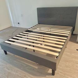Queen Size Dark Gray Bed Frame