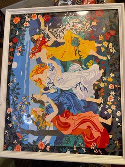 Framed Paint by Number Dancing Women Canvas