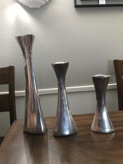 Nambe candlestick set of 3