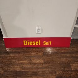 Gas Station Acrylic Red Diesel Gas Self Service Gas Station Sign 46.5" by 8.25"