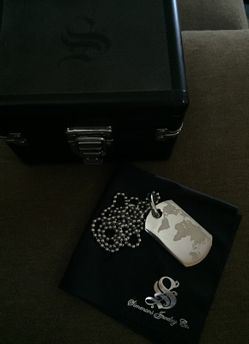 Russell Simmons Dog Tag necklace with diamond NEW