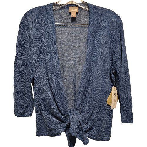 Chico's NWT Open Front Sweater cardigan Blue Size 1