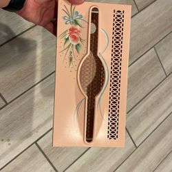 Vintage, Hand Painted, Pale Pink Metal Tissue/Kleenex Box Holder for mounting