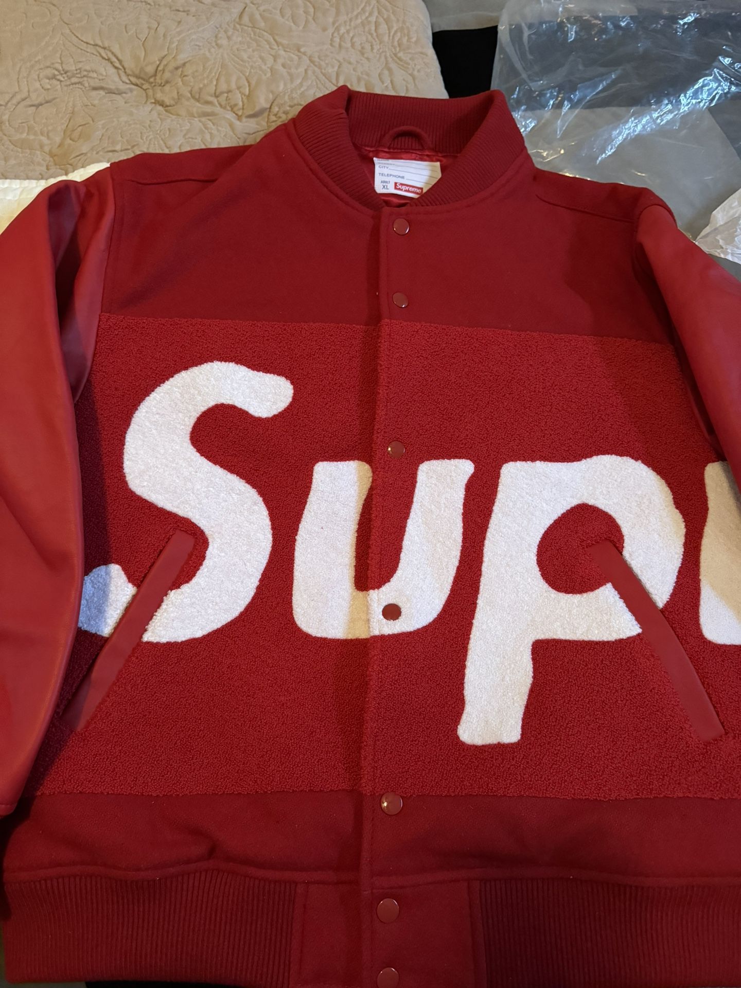 Supreme Big Logo Chenille Red