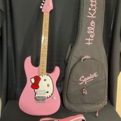 Fender Squier Hello Kitty Guitar W/Case & Strap. Brand New 2024, Never Played. Pickup Kempsville library Virginia Beach or Bingo City Yorktown.