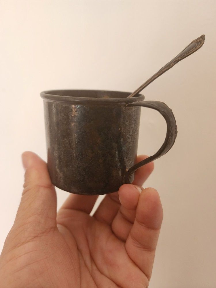 Silver baby cup & spoon