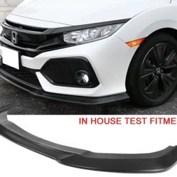 Fits 17-21 Honda Civic Hatchback GT Style Unpainted Front Bumper Lip Splitter