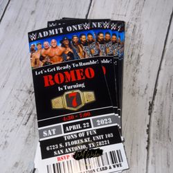 WWE Ticket Stub Invites 