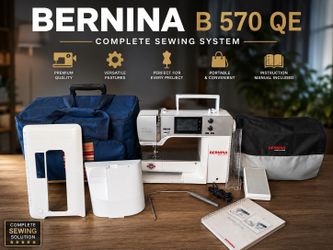 Bernina B 570 QE Quilters Edition Sewing Machine w/ Accessories Cases Manual