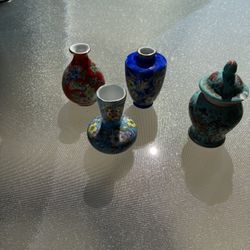 Miniature Floral Japan Vases - Set of 4 