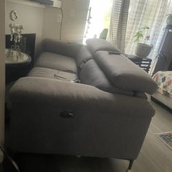 Charcoal Gray Reclining Couch ( New Like ) 