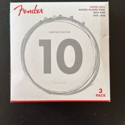 Fender Super 250’s Electric Guitar Strings 3 Pack New