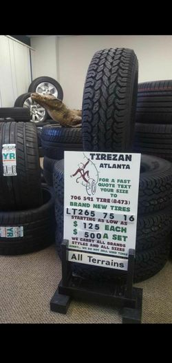 LT 265 75 16 AT BRAND NEW TIRES $125 EACH $500 SET