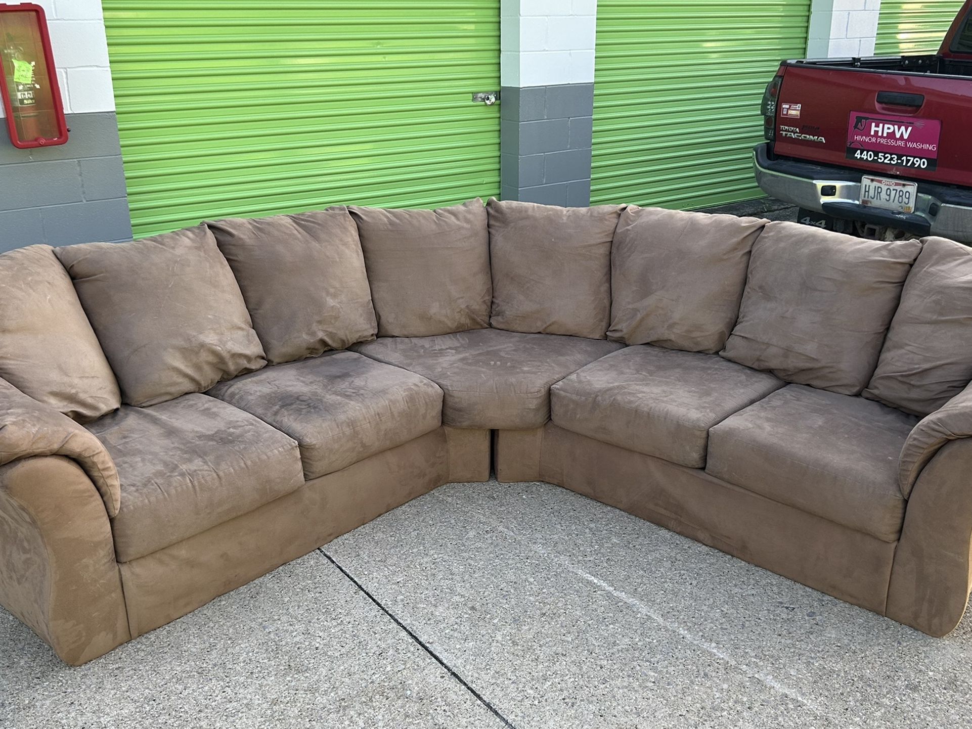 Tan Sectional ( Free Delivery Local Cities)