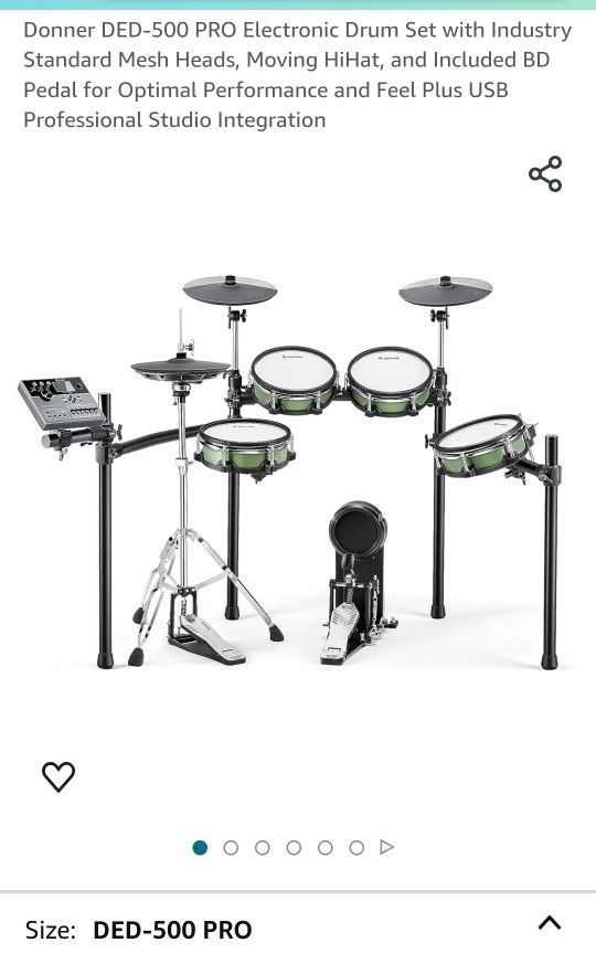 Donner DED-500 PRO Electronic Drum Set with Industry Standard Mesh Heads, Moving HiHat, and Included BD Pedal for Optimal Performance and Feel Plus US