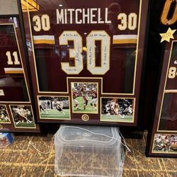 Professionally Framed Autographed Brian Mitchell Washington Redskins Jersey. 