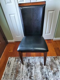 One Black Faux Leather Dining Chair