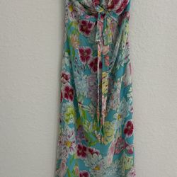 Kay Unger New York Floral Multicolor Halter Maxi Dress – Size 4.