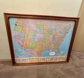 Hammond Framed United States Collector's Map
