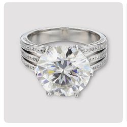 10 Carat Moissanite Ring Silver