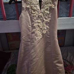 Beautiful Biege Silk Dress 