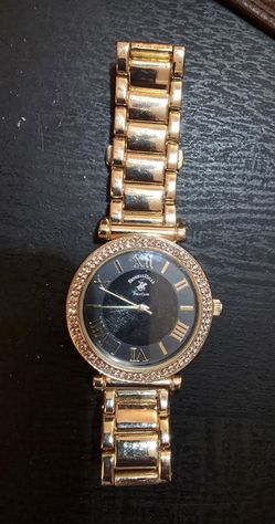 Gold Beverly Hills Polo Watch Used Scratched 