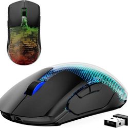 Wireless Gaming Mouse, 12000 DPI, Tri-Mode 2.4G/USB-C/Bluetooth 5.3, RGB Backlit, 6 Programmable Buttons, 75Hrs Battery, PC, Mac