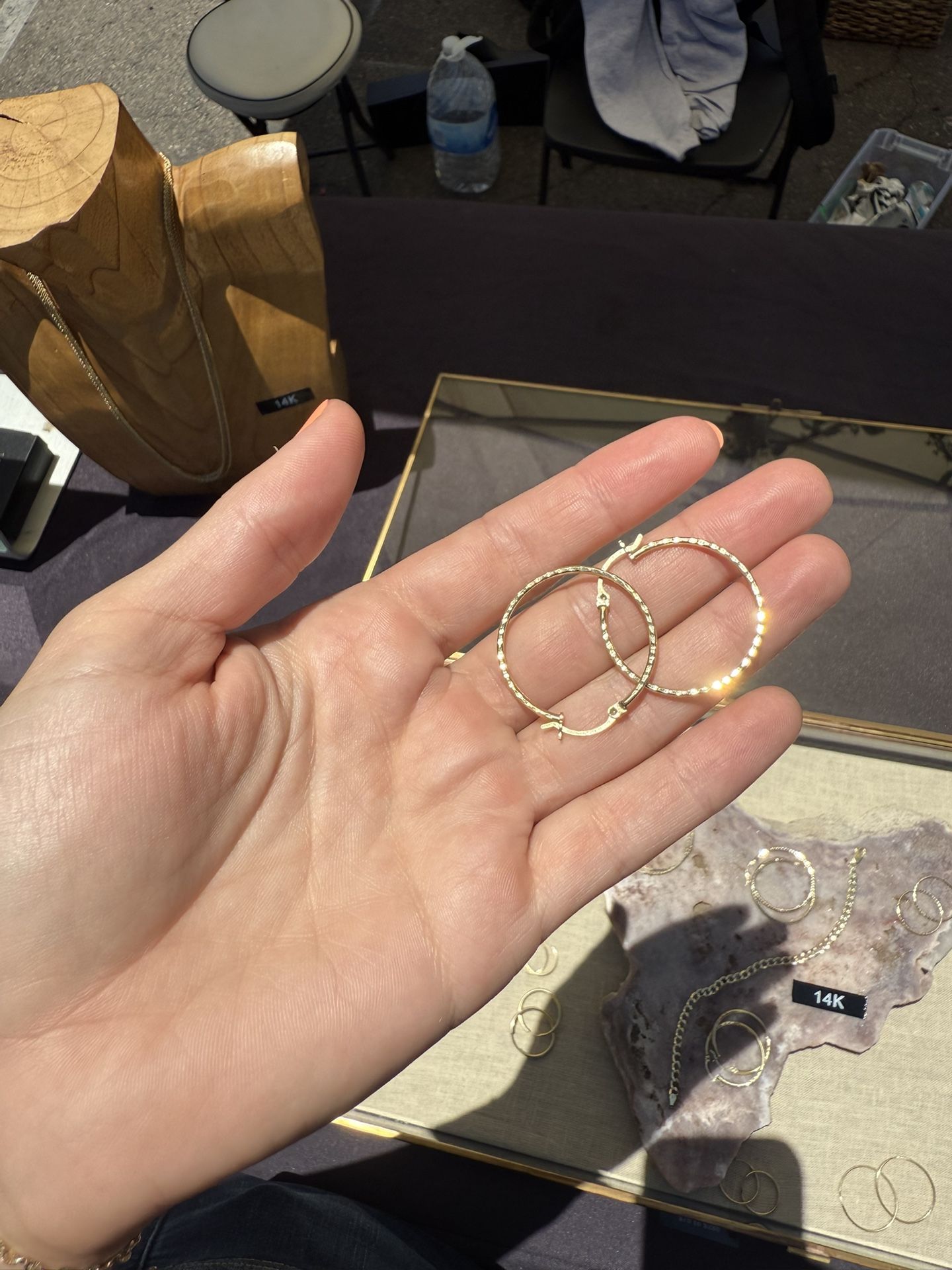 14k Gold Hoop Earrings (34mm)