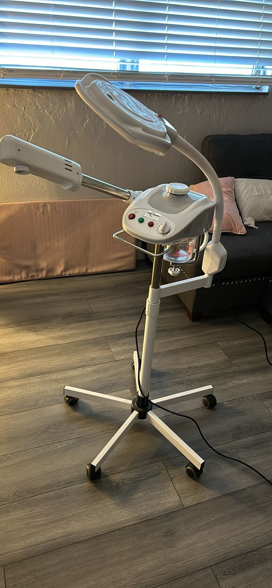 Top Spa Supply Facial Ozone Steamer & 5 Diopter Magnifying Lamp 
