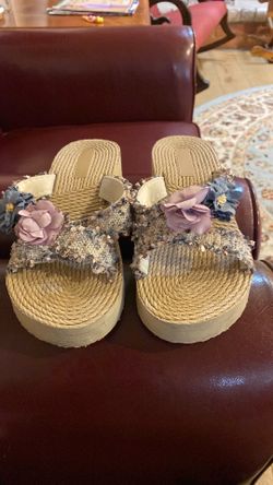 Rope woven wedge sandals