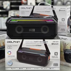 Rechargeable Party Speaker w/ 2x3” Subwoofers & Shoulder Strap.