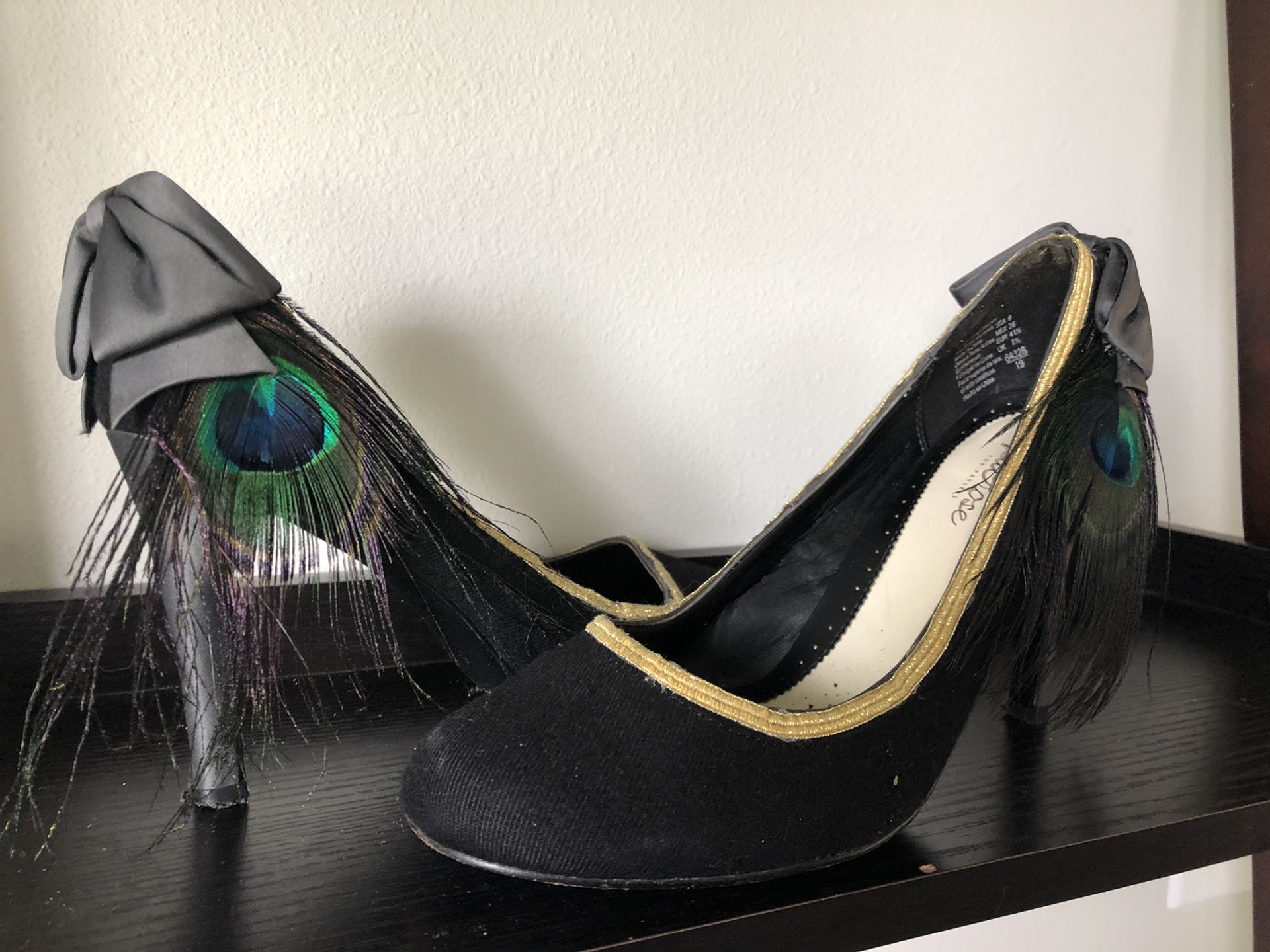 Custom peacock heels-size 9