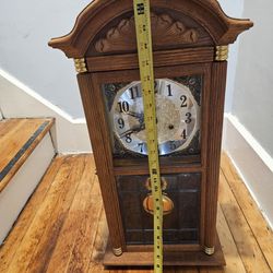 Vintage Clock Oak Wall Wind Up Pendulum Clock-Chime Clock Pendulum Wall Regulator Mechanical Clock