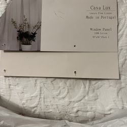 Elegant White Curtains 2 Panels 50” x 96” Excellent Condition 