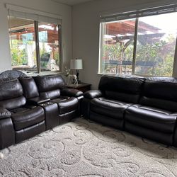 FREE - Leather Sofa With Power Recliner