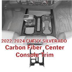 Chevolet Silverado 2022 - 2024 Center Console Cup Holder Carbon Fiber Trim