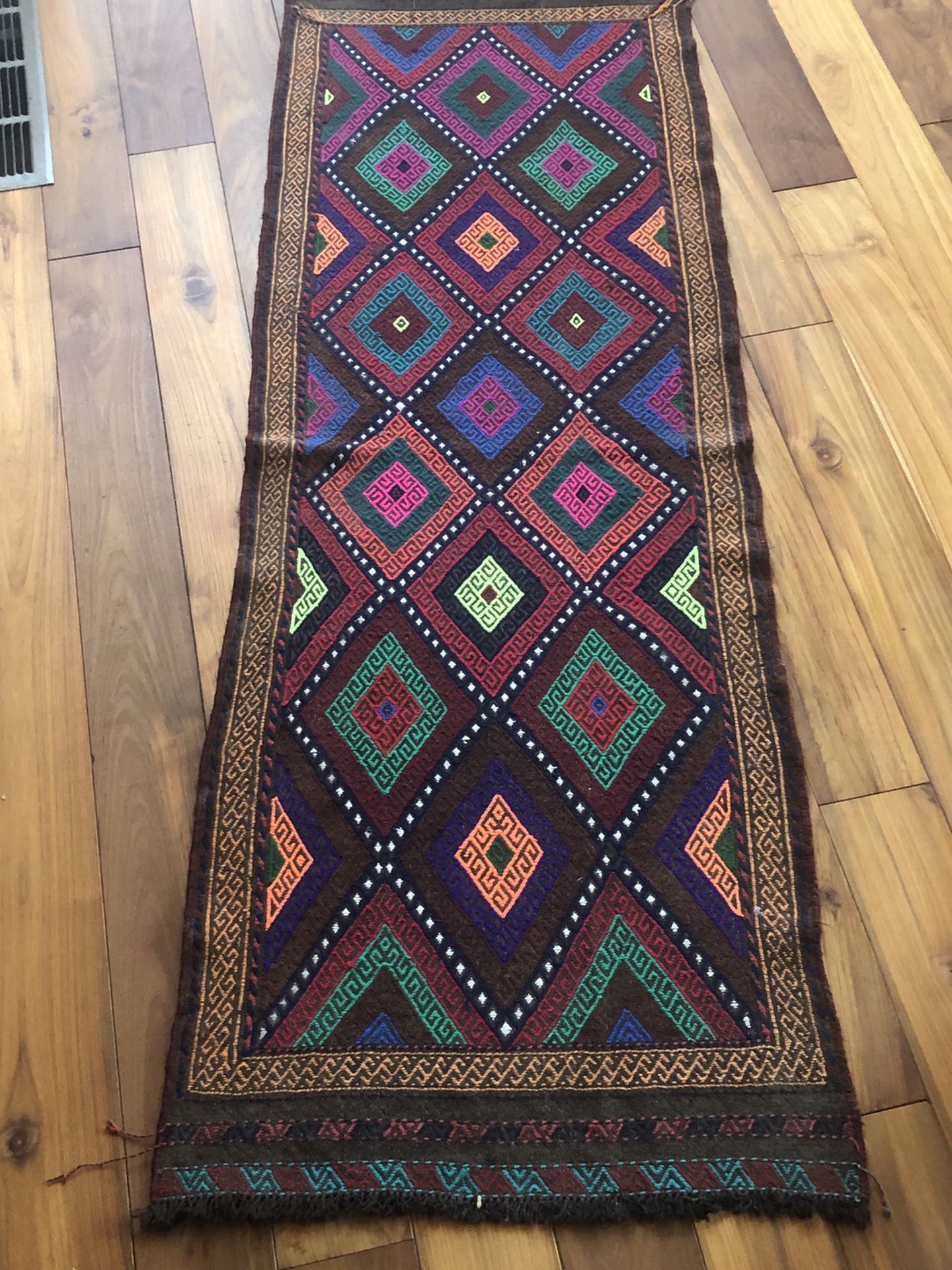 Authentic Hand Knotted Suzani Kilim Wool 2x6 Runner