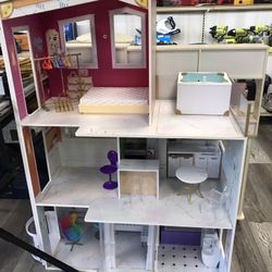Rainbow High House Playset 3 Story Wood Doll House With Accessories 