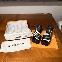 Naked Wolfe Platform Heels- Black