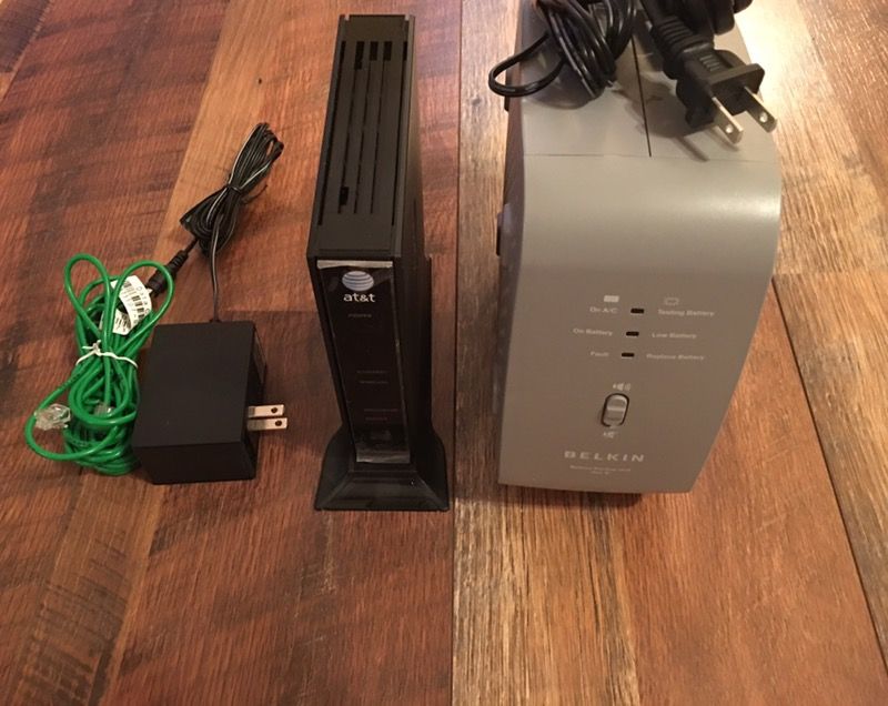 AT&T Pace 4111N DSL Modem Wireless Gateway Router Switch 12v & battery backup ups