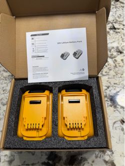 6ah 20 volt two pack batteries for dewalt new