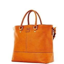 DOONEY & BOURKE FLORENTINE LEATHER CHELSEA SHOPPER SATCHEL IN NATURAL