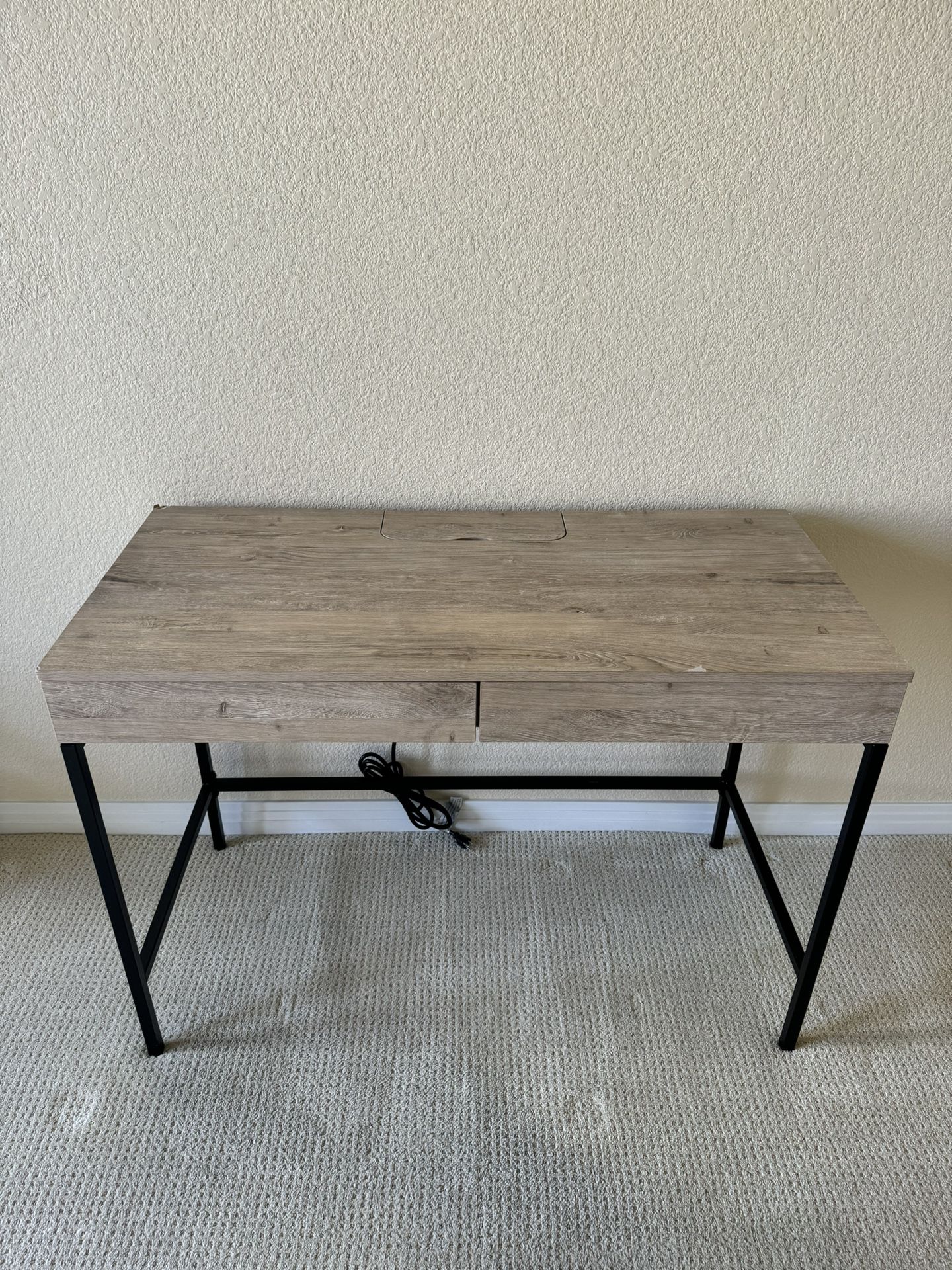 Desk With Drawers And Charging Ports