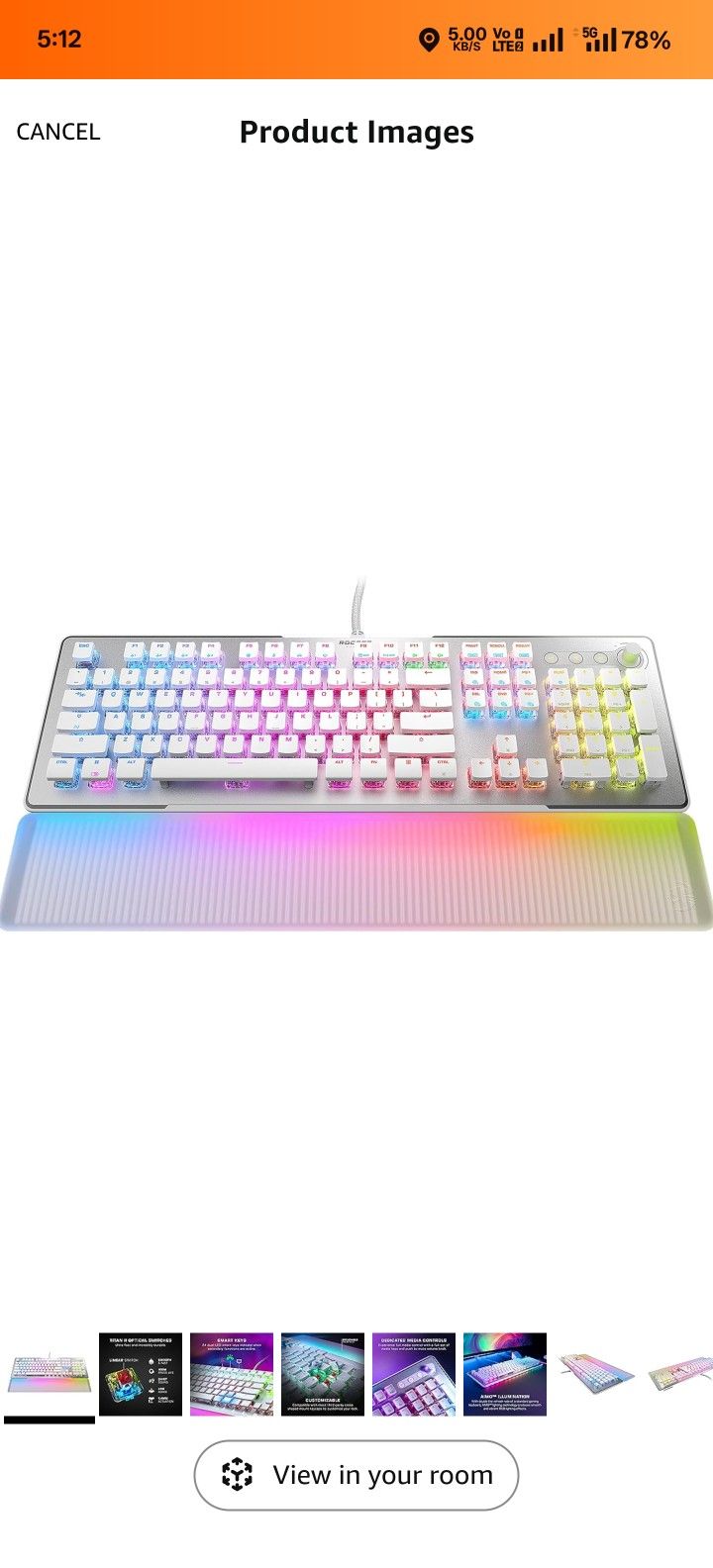 Roccat Vulcan II Max Optical Mechanical PC Gaming Keyboard