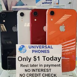 Apple IPhone XR 64gb   UNLOCKED  - NO CREDIT CHECK $1 DOWN PAYMENT OPTION  3 Months Warranty * 30 Days Return *