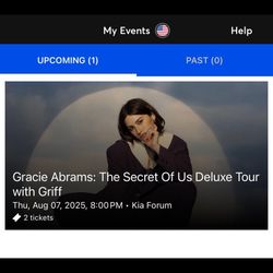Gracie Abram’s Tickets 8/7 @ KIA Forum